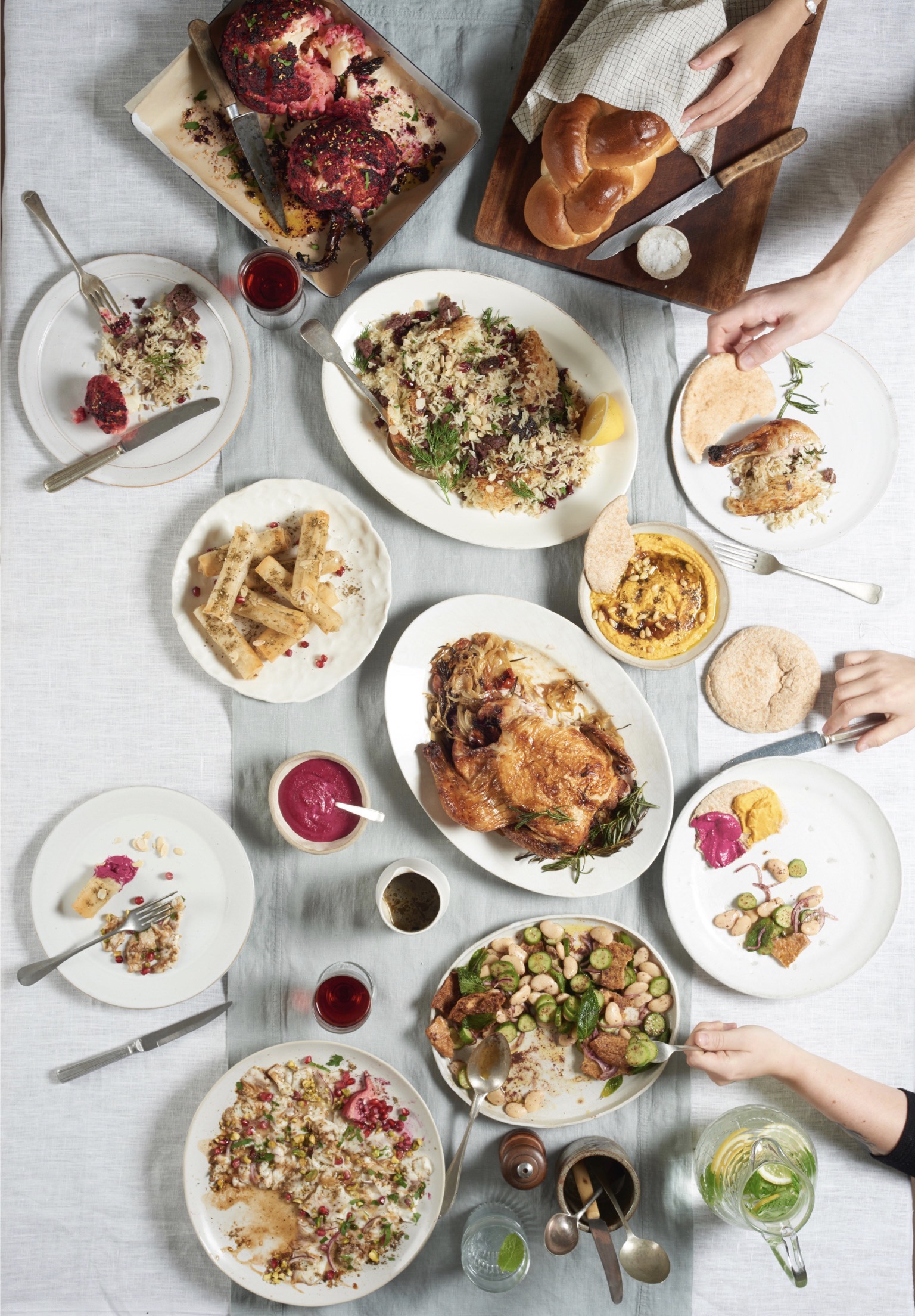 Festive feast spread